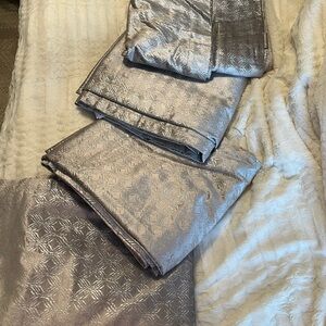 Elegant Silver Patterned Curtains set of 4